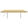 Toldo automático LED sensor de viento amarillo y blanco 6x3 m by , Awnings - Ref: Foro24-3070213, Price: 845,98 €, Discount: %