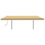 Toldo automático LED sensor de viento amarillo y blanco 6x3 m by , Awnings - Ref: Foro24-3070213, Price: 831,69 €, Discount: %