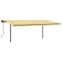 Toldo automático LED sensor de viento amarillo y blanco 6x3 m by , Awnings - Ref: Foro24-3070213, Price: 845,98 €, Discount: %