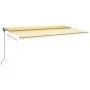 Toldo automático LED sensor de viento amarillo y blanco 6x3 m by , Awnings - Ref: Foro24-3070213, Price: 845,98 €, Discount: %