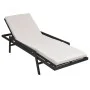 Sun lounger with black synthetic rattan cushion by vidaXL, Loungers - Ref: Foro24-43108, Price: 154,05 €, Discount: %