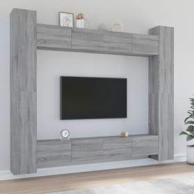 8-teiliges TV-Möbelset Sperrholz Sonoma grau von , TV-Möbel - Ref: Foro24-3114244, Preis: 377,02 €, Rabatt: %