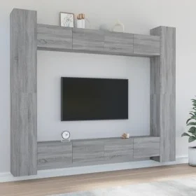 Set de muebles para TV 8 pzas madera contrachapada gris Sonoma de , Muebles TV - Ref: Foro24-3114244, Precio: 371,71 €, Descu...