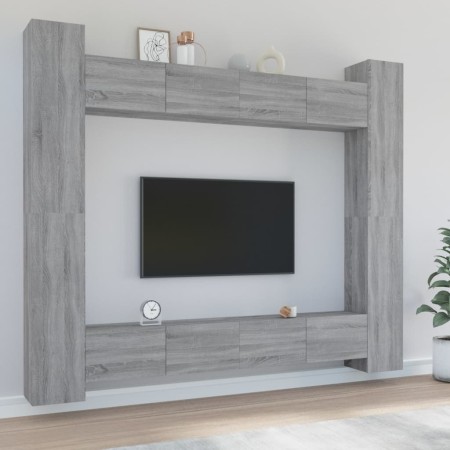 8-teiliges TV-Möbelset Sperrholz Sonoma grau von , TV-Möbel - Ref: Foro24-3114244, Preis: 377,02 €, Rabatt: %