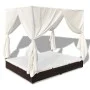Lounger with brown synthetic rattan curtains by vidaXL, Outdoor beds - Ref: Foro24-42947, Price: 463,19 €, Discount: %