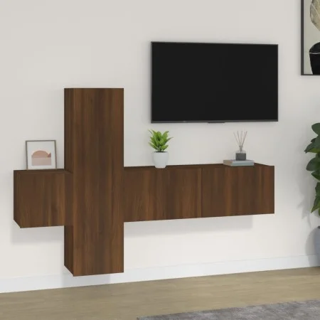 3-teiliges TV-Möbelset Sperrholz Eiche braun von , TV-Möbel - Ref: Foro24-3120229, Preis: 119,12 €, Rabatt: %