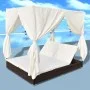 Lounger with brown synthetic rattan curtains by vidaXL, Outdoor beds - Ref: Foro24-42947, Price: 463,19 €, Discount: %