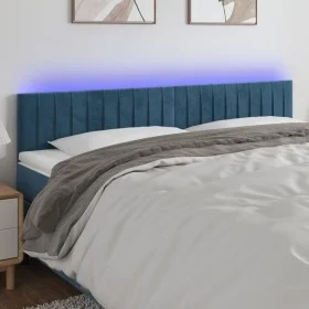 LED-Kopfteil aus dunkelbraunem Samt, 160 x 5 x 78/88 cm von , Kopf- und Fußteile - Ref: Foro24-3121908, Preis: 71,14 €, Rabat...