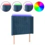 Dark blue velvet LED headboard 83x16x118/128 cm by , Headboards and footboards - Ref: Foro24-3124320, Price: 95,36 €, Discoun...