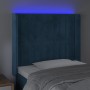 LED-Kopfteil aus dunkelblauem Samt, 83 x 16 x 118/128 cm von , Kopf- und Fußteile - Ref: Foro24-3124320, Preis: 91,95 €, Raba...