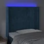 LED-Kopfteil aus dunkelblauem Samt, 83 x 16 x 118/128 cm von , Kopf- und Fußteile - Ref: Foro24-3124320, Preis: 95,36 €, Raba...