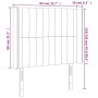 LED-Kopfteil aus dunkelblauem Samt, 83 x 16 x 118/128 cm von , Kopf- und Fußteile - Ref: Foro24-3124320, Preis: 91,95 €, Raba...