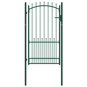 Puerta de valla con picos acero verde 100x175 cm Puerta de valla con picos acero verde 100x175 cm