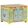 Hand-painted storage box 50x40x40 cm solid mango wood by , Storage baskets - Ref: Foro24-323540, Price: 156,43 €, Discount: %