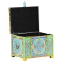 Handbemalte Aufbewahrungsbox 50x40x40 cm massives Mangoholz von , Aufbewahrungskörbe - Ref: Foro24-323540, Preis: 160,83 €, R...