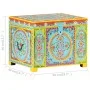 Hand-painted storage box 50x40x40 cm solid mango wood by , Storage baskets - Ref: Foro24-323540, Price: 156,43 €, Discount: %