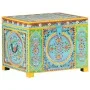 Hand-painted storage box 50x40x40 cm solid mango wood by , Storage baskets - Ref: Foro24-323540, Price: 156,43 €, Discount: %