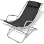 Tumbonas reclinables 2 unidades acero negro de vidaXL, Tumbonas - Ref: Foro24-42936, Precio: 140,97 €, Descuento: %