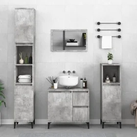 Badezimmerschrank Sperrholz grauer Beton 30x30x190 cm von , Badezimmermöbel - Ref: Foro24-819800, Preis: 85,34 €, Rabatt: %