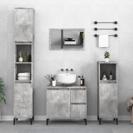 Badezimmerschrank Sperrholz grauer Beton 30x30x190 cm von , Badezimmermöbel - Ref: Foro24-819800, Preis: 86,74 €, Rabatt: %