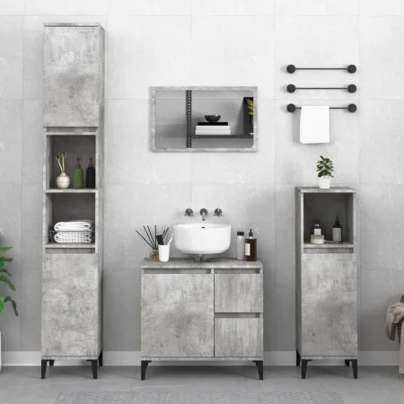 Badezimmerschrank Sperrholz grauer Beton 30x30x190 cm von , Badezimmermöbel - Ref: Foro24-819800, Preis: 85,22 €, Rabatt: %