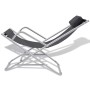 Reclining sun loungers 2 units black steel by vidaXL, Loungers - Ref: Foro24-42936, Price: 134,62 €, Discount: %