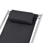 Reclining sun loungers 2 units black steel by vidaXL, Loungers - Ref: Foro24-42936, Price: 134,62 €, Discount: %