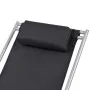 Tumbonas reclinables 2 unidades acero negro de vidaXL, Tumbonas - Ref: Foro24-42936, Precio: 140,97 €, Descuento: %