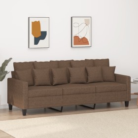 Sofá de 3 plazas de tela marrón 180 cm