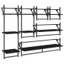 Wall shelves with 6 pieces of engineered wood and black bars by , Shelves and shelves - Ref: Foro24-836268, Price: 58,37 €, D...