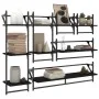 Wandregale mit Stangen 6 Stk. Holzwerkstoff schwarz von , Regale und Regale - Ref: Foro24-836268, Preis: 58,37 €, Rabatt: %