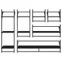 Wall shelves with 6 pieces of engineered wood and black bars by , Shelves and shelves - Ref: Foro24-836268, Price: 58,37 €, D...
