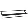 Wall shelves with 6 pieces of engineered wood and black bars by , Shelves and shelves - Ref: Foro24-836268, Price: 58,37 €, D...