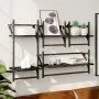 Estantes de pared con barras 4 pzas madera de ingeniería negro by , Shelves and shelves - Ref: Foro24-836263, Price: 36,51 €,...