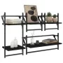Estantes de pared con barras 4 pzas madera de ingeniería negro by , Shelves and shelves - Ref: Foro24-836263, Price: 36,51 €,...