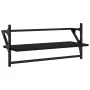 Estantes de pared con barras 4 pzas madera de ingeniería negro by , Shelves and shelves - Ref: Foro24-836263, Price: 36,51 €,...