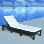Garden lounger with black synthetic rattan cushion by vidaXL, Loungers - Ref: Foro24-42846, Price: 159,64 €, Discount: %