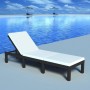Gartenliege mit schwarzem synthetischem Rattankissen von vidaXL, Liegen - Ref: Foro24-42846, Preis: 161,84 €, Rabatt: %