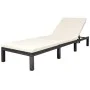 Garden lounger with black synthetic rattan cushion by vidaXL, Loungers - Ref: Foro24-42846, Price: 159,64 €, Discount: %