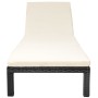 Garden lounger with black synthetic rattan cushion by vidaXL, Loungers - Ref: Foro24-42846, Price: 161,84 €, Discount: %