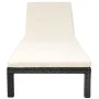 Garden lounger with black synthetic rattan cushion by vidaXL, Loungers - Ref: Foro24-42846, Price: 159,64 €, Discount: %