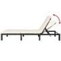 Gartenliege mit schwarzem synthetischem Rattankissen von vidaXL, Liegen - Ref: Foro24-42846, Preis: 161,84 €, Rabatt: %