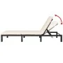 Tumbona de jardín con cojín de ratán sintético negro de vidaXL, Tumbonas - Ref: Foro24-42846, Precio: 162,18 €, Descuento: %