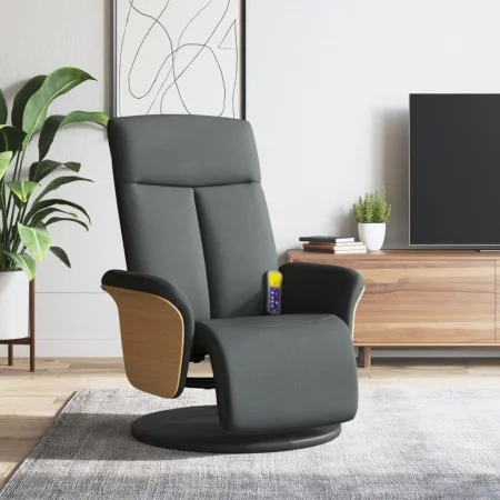 Dark gray fabric reclining massage chair with footrest by , Armchairs - Ref: Foro24-356534, Price: 282,58 €, Discount: %