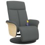 Dark gray fabric reclining massage chair with footrest by , Armchairs - Ref: Foro24-356534, Price: 238,66 €, Discount: %