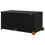Caja de almacenaje de jardín ratán sintético negro 120x65x61 cm