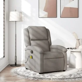 Taupe gray fabric reclining massage chair by , Armchairs - Ref: Foro24-371771, Price: 207,18 €, Discount: %