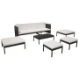 6-piece garden furniture set and black synthetic rattan cushions by vidaXL, Garden sets - Ref: Foro24-43010, Price: 361,08 €,...