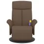 Brown fabric massage recliner with footrest by , Armchairs - Ref: Foro24-356536, Price: 259,81 €, Discount: %