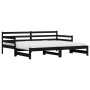 Sofá cama nido madera maciza de pino negro 80x200 cm de , Camas y somieres - Ref: Foro24-836152, Precio: 224,20 €
